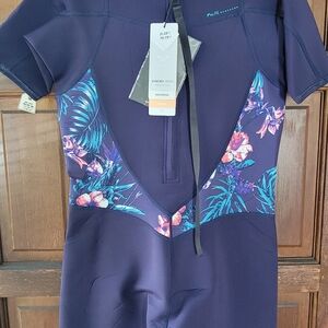 Roxy Women's One Piece - Navy with Floral Design